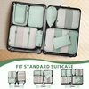 image:imageBAGAIL 8 Set Packing Cubes Luggage Packing Organizers for Travel AccessoriesWhite and Matcha StripeWhite and Matcha Stripe