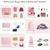 image:imageBAGAIL 8 Set Packing Cubes Luggage Packing Organizers for Travel AccessoriesWhite and Matcha StripeWhite and Pink Stripe