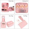 image:imageBAGAIL 8 Set Packing Cubes Luggage Packing Organizers for Travel AccessoriesWhite and Matcha StripeWhite and Pink Stripe