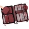 image:imageBAGAIL 8 Set Packing Cubes Luggage Packing Organizers for Travel AccessoriesWhite and Matcha StripeWine Red