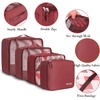 image:imageBAGAIL 8 Set Packing Cubes Luggage Packing Organizers for Travel AccessoriesWhite and Matcha StripeWine Red