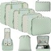 White and Matcha Stripe