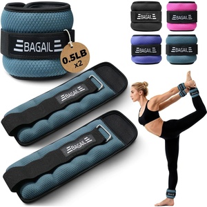 image:imageBAGAIL Ankle Wrist Weights for Women amp Men Set of 2 Available in 0512345 lb Each Wearable Leg Arm Weights with Sleek Design amp Secure Fit for Walking Running Pilates Home FitnessBlue