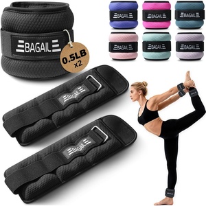 image:imageBAGAIL Ankle Wrist Weights for Women amp Men Set of 2 Available in 0512345 lb Each Wearable Leg Arm Weights with Sleek Design amp Secure Fit for Walking Running Pilates Home FitnessBlack