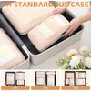 image:imageBAGAIL 4 Set6 Set8 Set Compression Packing Cubes Travel Accessories Expandable Packing Organizers Half Mesh 6Black Floral05Cream