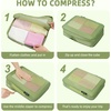 image:imageBAGAIL 4 Set6 Set8 Set Compression Packing Cubes Travel Accessories Expandable Packing Organizers Half Mesh 6Black Floral06Matcha Green