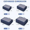 image:imageBAGAIL 4 Set6 Set8 Set Compression Packing Cubes Travel Accessories Expandable Packing Organizers Half Mesh 6Black Floral06Navy