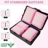 image:imageBAGAIL 4 Set6 Set8 Set Compression Packing Cubes Travel Accessories Expandable Packing Organizers Half Mesh 6Black Floral06Pink
