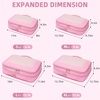 image:imageBAGAIL 4 Set6 Set8 Set Compression Packing Cubes Travel Accessories Expandable Packing Organizers Half Mesh 6Black Floral06Pink