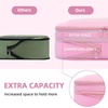 image:imageBAGAIL 4 Set6 Set8 Set Compression Packing Cubes Travel Accessories Expandable Packing Organizers Half Mesh 6Black Floral06Pink