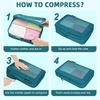 image:imageBAGAIL 4 Set6 Set8 Set Compression Packing Cubes Travel Accessories Expandable Packing Organizers Half Mesh 6Black Floral06Teal