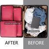 image:imageBAGAIL 4 Set6 Set8 Set Compression Packing Cubes Travel Accessories Expandable Packing Organizers Half Mesh 6Black Floral4Coral