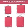 image:imageBAGAIL 4 Set6 Set8 Set Compression Packing Cubes Travel Accessories Expandable Packing Organizers Half Mesh 6Black Floral4Coral