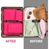 image:imageBAGAIL 4 Set6 Set8 Set Compression Packing Cubes Travel Accessories Expandable Packing Organizers Half Mesh 6Black Floral4Fuchsia
