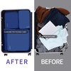 image:imageBAGAIL 4 Set6 Set8 Set Compression Packing Cubes Travel Accessories Expandable Packing Organizers Half Mesh 6Black Floral4Navy