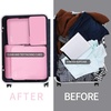 image:imageBAGAIL 4 Set6 Set8 Set Compression Packing Cubes Travel Accessories Expandable Packing Organizers Half Mesh 6Black Floral4Pink