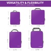 image:imageBAGAIL 4 Set6 Set8 Set Compression Packing Cubes Travel Accessories Expandable Packing Organizers Half Mesh 6Black Floral4Purple
