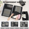 image:imageBAGAIL 4 Set6 Set8 Set Compression Packing Cubes Travel Accessories Expandable Packing Organizers Half Mesh 6Black Floral6Black
