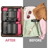 image:imageBAGAIL 4 Set6 Set8 Set Compression Packing Cubes Travel Accessories Expandable Packing Organizers Half Mesh 6Black Floral6Coral