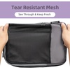 image:imageBAGAIL 4 Set6 Set8 Set Compression Packing Cubes Travel Accessories Expandable Packing Organizers Half Mesh 6Black Floral6Dark Grey
