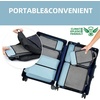 image:imageBAGAIL 4 Set6 Set8 Set Compression Packing Cubes Travel Accessories Expandable Packing Organizers Half Mesh 6Black Floral6Dusty Blue