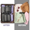 image:imageBAGAIL 4 Set6 Set8 Set Compression Packing Cubes Travel Accessories Expandable Packing Organizers Half Mesh 6Black Floral6Lavender