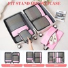 image:imageBAGAIL 4 Set6 Set8 Set Compression Packing Cubes Travel Accessories Expandable Packing Organizers Half Mesh 6Black Floral6Pink