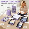 image:imageBAGAIL 4 Set6 Set8 Set Compression Packing Cubes Travel Accessories Expandable Packing Organizers Half Mesh 6Black Floral8Dusty Purple