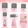 image:imageBAGAIL 4 Set6 Set8 Set Compression Packing Cubes Travel Accessories Expandable Packing Organizers Half Mesh 6Black Floral8Pink