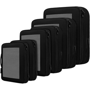 image:imageBAGAIL 4 Set6 Set8 Set Compression Packing Cubes Travel Accessories Expandable Packing Organizers Half Mesh 6Black Floral06Black