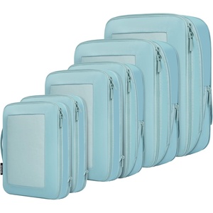 image:imageBAGAIL 4 Set6 Set8 Set Compression Packing Cubes Travel Accessories Expandable Packing Organizers Half Mesh 6Black Floral06Dusty Blue
