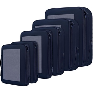 image:imageBAGAIL 4 Set6 Set8 Set Compression Packing Cubes Travel Accessories Expandable Packing Organizers Half Mesh 6Black Floral06Navy