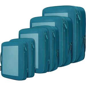 image:imageBAGAIL 4 Set6 Set8 Set Compression Packing Cubes Travel Accessories Expandable Packing Organizers Half Mesh 6Black Floral06Teal