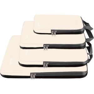 image:imageBAGAIL 4 Set6 Set8 Set Compression Packing Cubes Travel Accessories Expandable Packing Organizers Half Mesh 6Black Floral4Beige