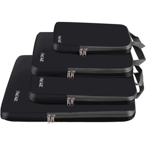 image:imageBAGAIL 4 Set6 Set8 Set Compression Packing Cubes Travel Accessories Expandable Packing Organizers Half Mesh 6Black Floral4Black