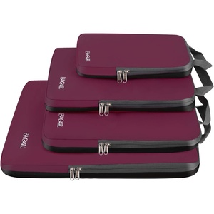 image:imageBAGAIL 4 Set6 Set8 Set Compression Packing Cubes Travel Accessories Expandable Packing Organizers Half Mesh 6Black Floral4Burgundy