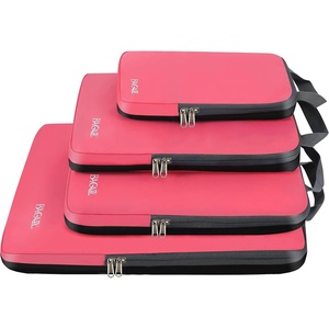 image:imageBAGAIL 4 Set6 Set8 Set Compression Packing Cubes Travel Accessories Expandable Packing Organizers Half Mesh 6Black Floral4Coral