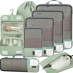 image:imageBAGAIL 4 Set6 Set8 Set Compression Packing Cubes Travel Accessories Expandable Packing Organizers Half Mesh 6Black Floral8Matcha Green