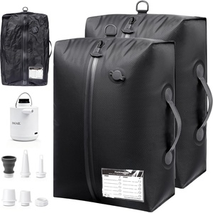 image:imageBAGAIL TPU Travel Vacuum Bags with Tag Pocket IPX8 Waterproof Zipper Reusable Space Saver Bags for Suitcase and Backpack XLno pump2LWith Pump